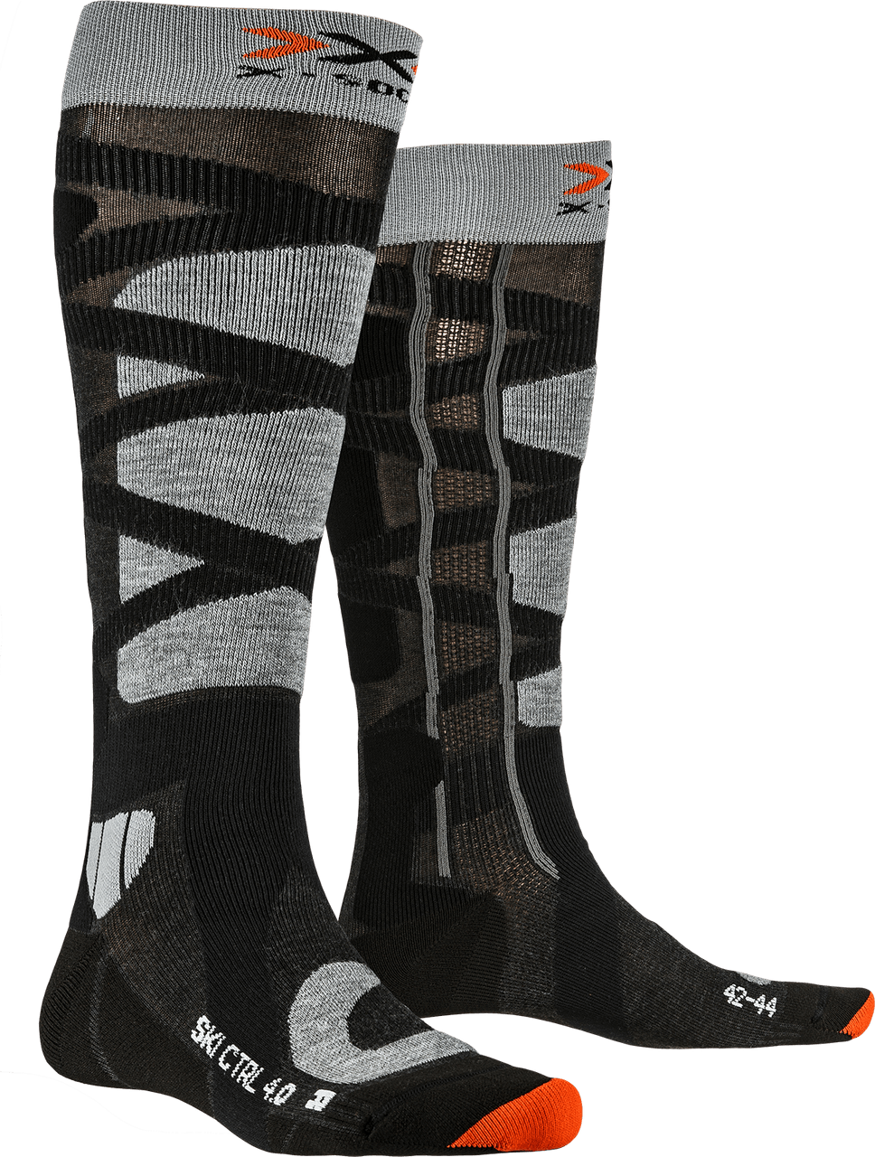 X-SOCKS SKI CONTROL 4.0 - Anthracite Melange X-orange - Over The Calf - 4 of 8