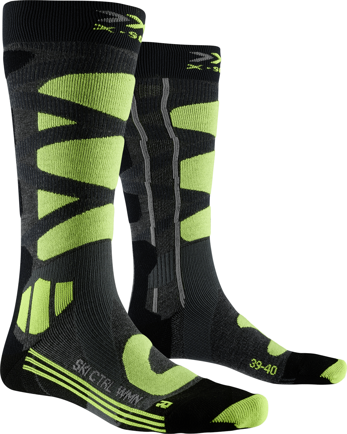 X-SOCKS SKI CONTROL 4.0 WMN - Mid Grey Melange Phyton Yellow - Over The Calf - 7 of 7