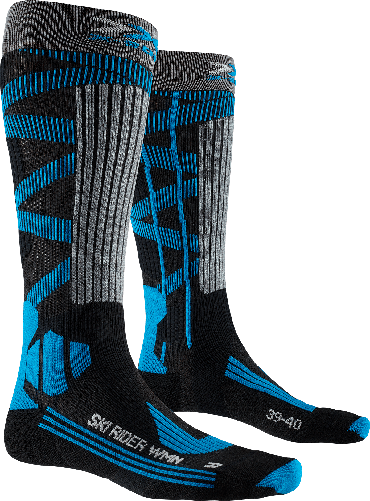 X-SOCKS SKI RIDER 4.0 WMN - Stone Grey Melange Mineral Blue - Over The Calf - 5 of 7