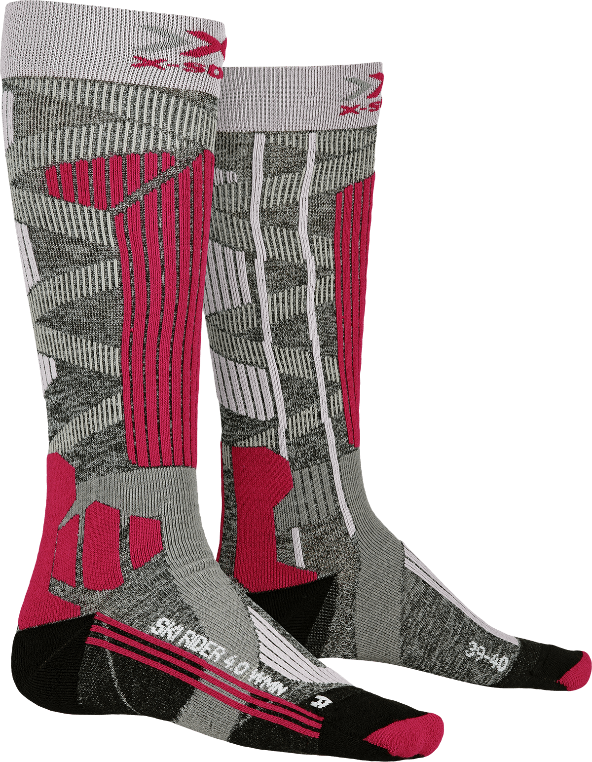 X-SOCKS SKI RIDER 4.0 WMN - Stone Grey Melange Mineral Blue - Over The Calf - 6 of 7