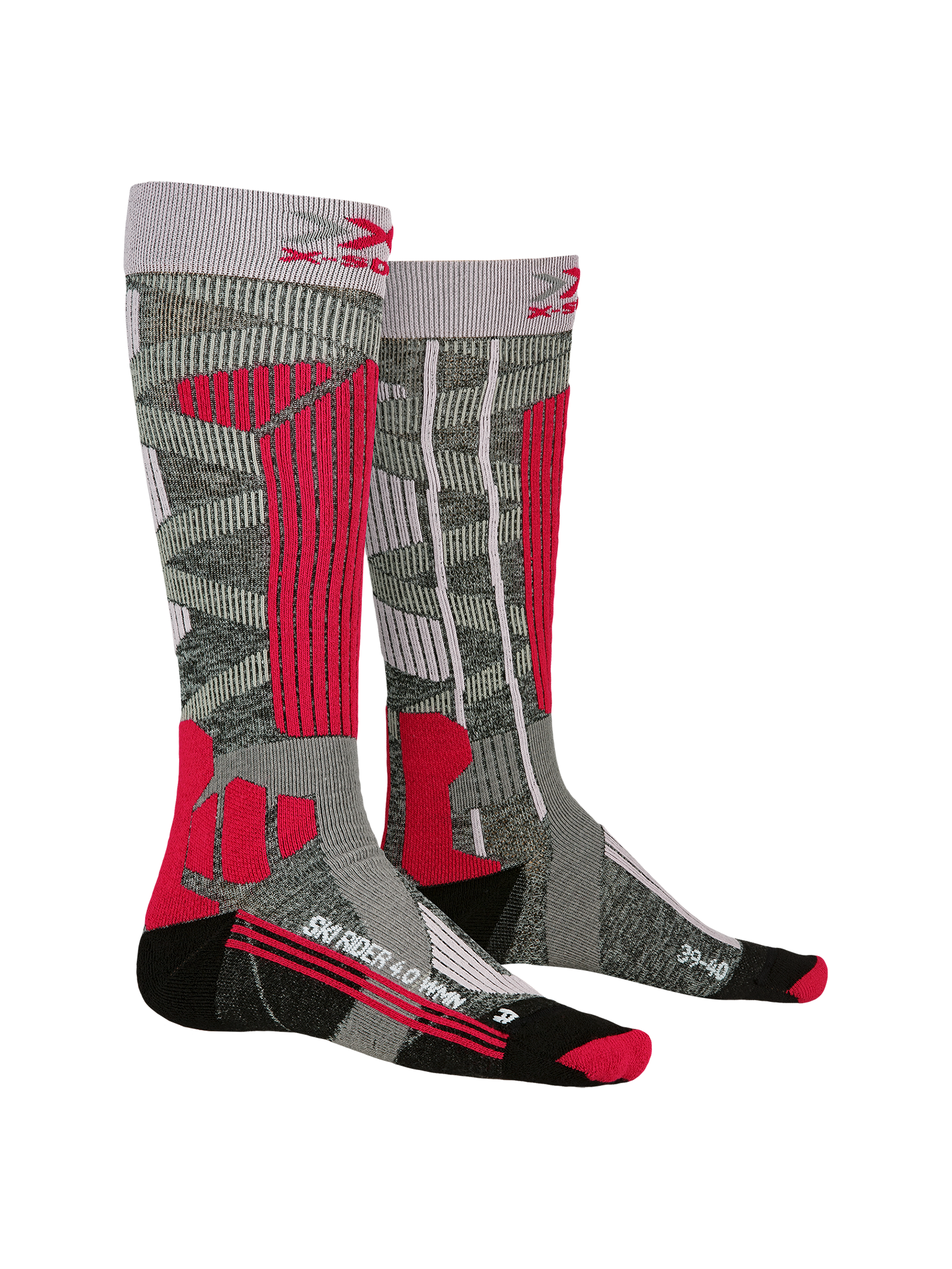 X-SOCKS SKI RIDER 4.0 WMN - Stone Grey Melange Pink - Over The Calf - 2 of 7