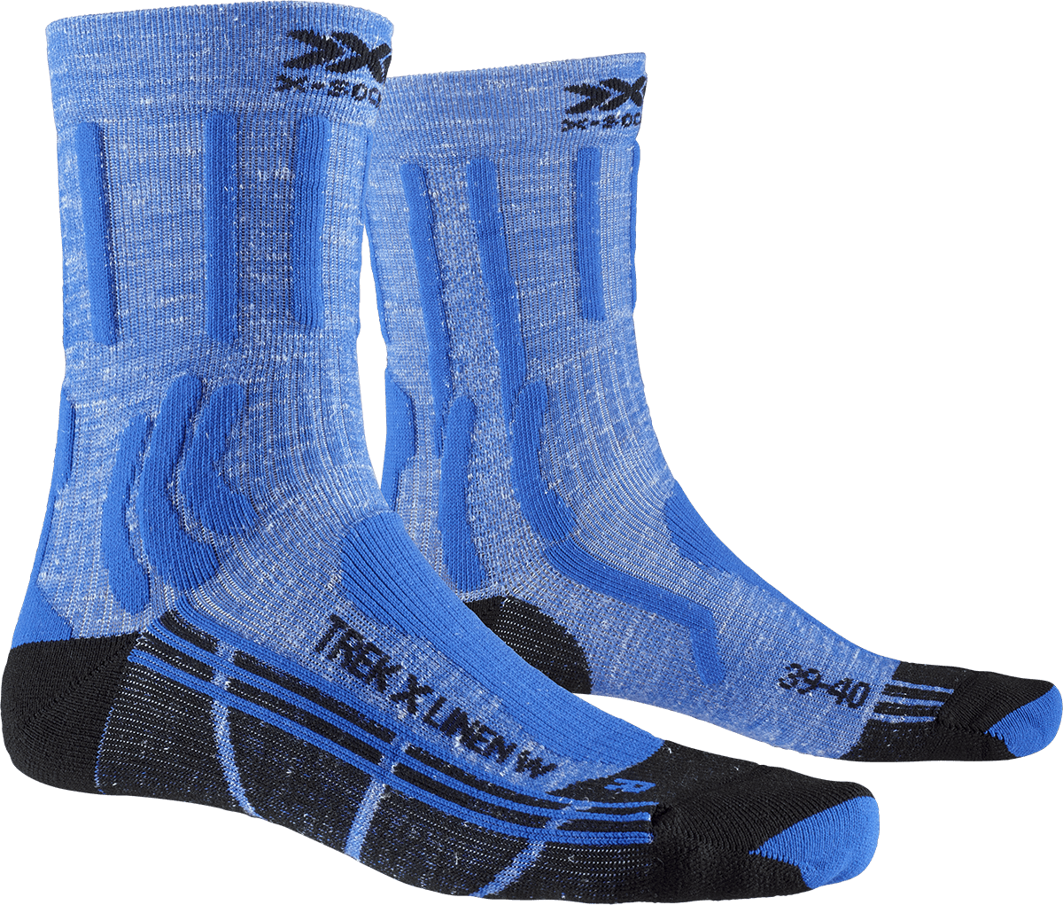 X-SOCKS TREK X LINEN WMN - Lake Blue Opal Black - Crew - 5 of 6