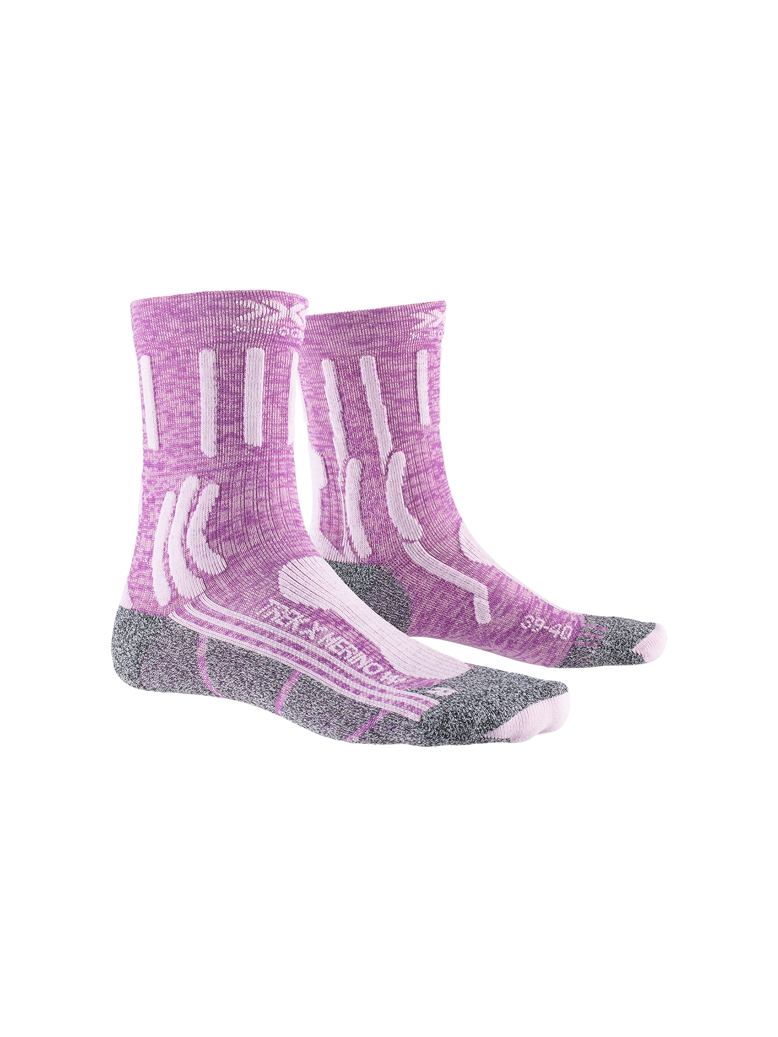 X-SOCKS TREK X MERINO WMN - Magnolia Purple Melange Dolomite Grey - Crew - 5 of 6