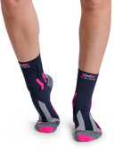 X-SOCKS TREK OUTDOOR WMN - Midnight Blue Pink Lt Grey Melange - Ankle - 7 of 9