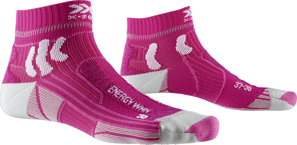 X-SOCKS MARATHON ENERGY WMN - Flamingo Pink Arctic White - Ankle - 7 of 7