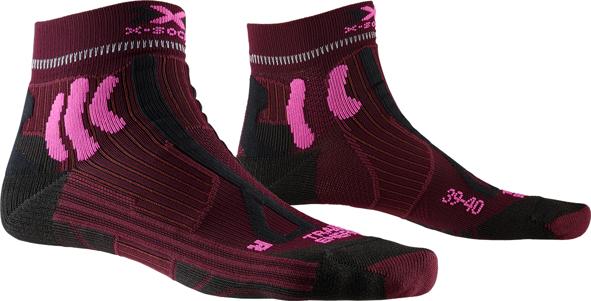 X-SOCKS TRAIL RUN ENERGY WMN - Dark Ruby Flamingo Pink - Ankle - 1 of 4